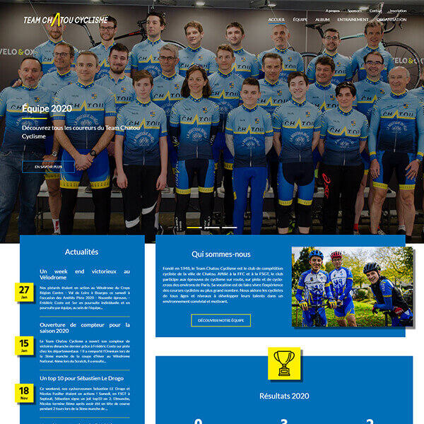 Site du Team Chatou Cyclisme développé par Alan Le Goff